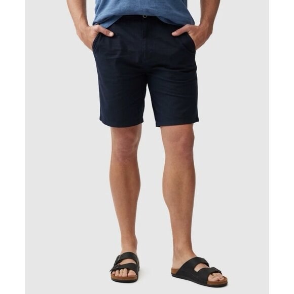 Rodd & Gunn Men’s Shorts 33 Navy Original Fit Stretch Chino Flat Front Casual - Picture 1 of 10